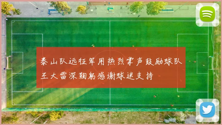 泰山队远征军用热烈掌声鼓励球队王大雷深鞠躬感谢球迷支持